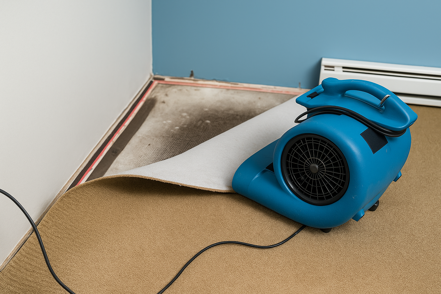Carpet Drying — Professional Flood Assist Technician
